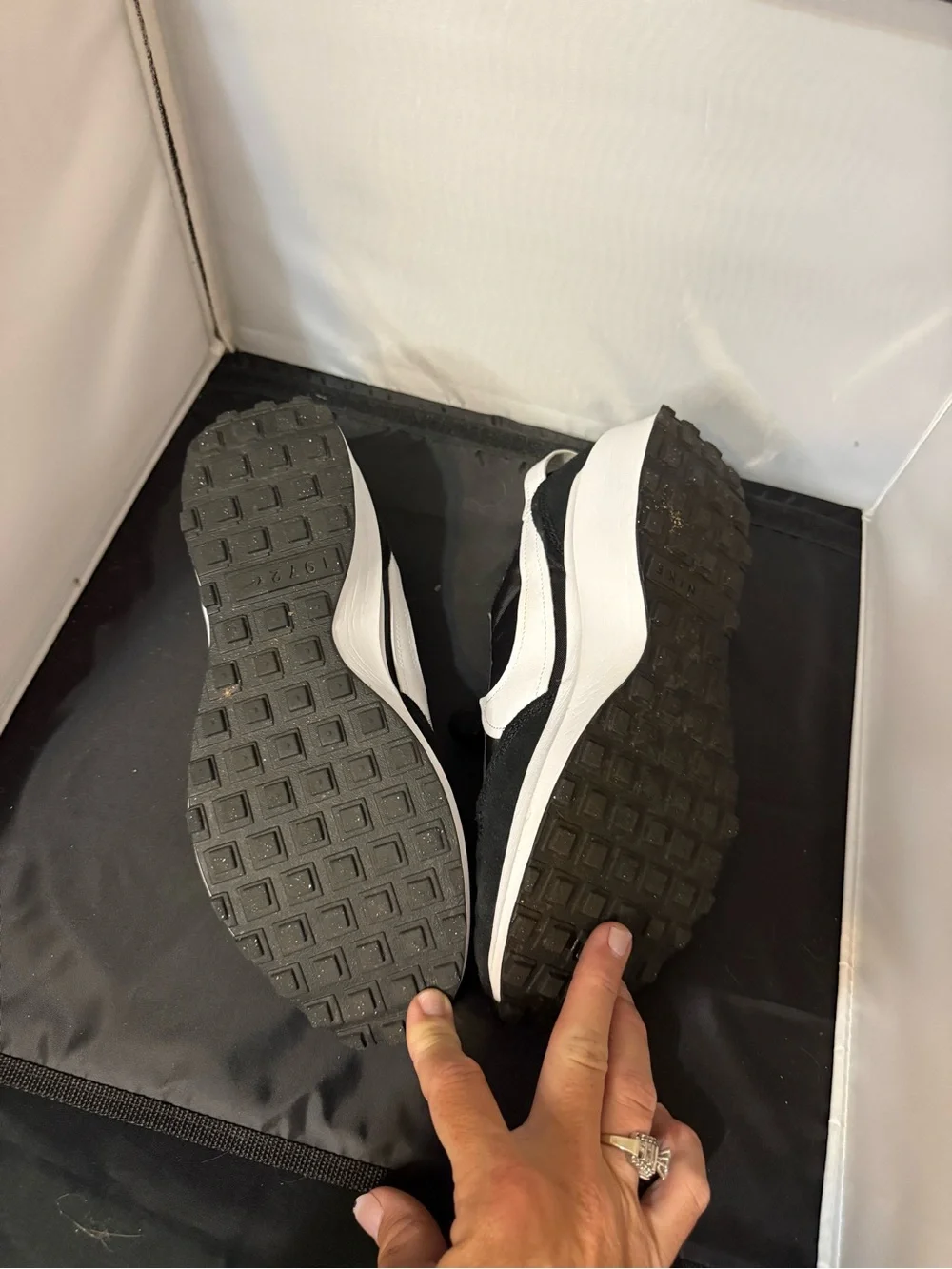 Nike Women’s Waffle Debut Black and White Athletic Sneakers
